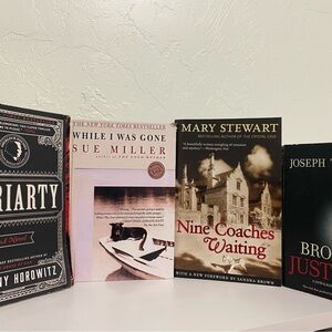 Book Bundle: Moriarty, While I Was Gone, Nine Coaches Waiting, Bronx Justice